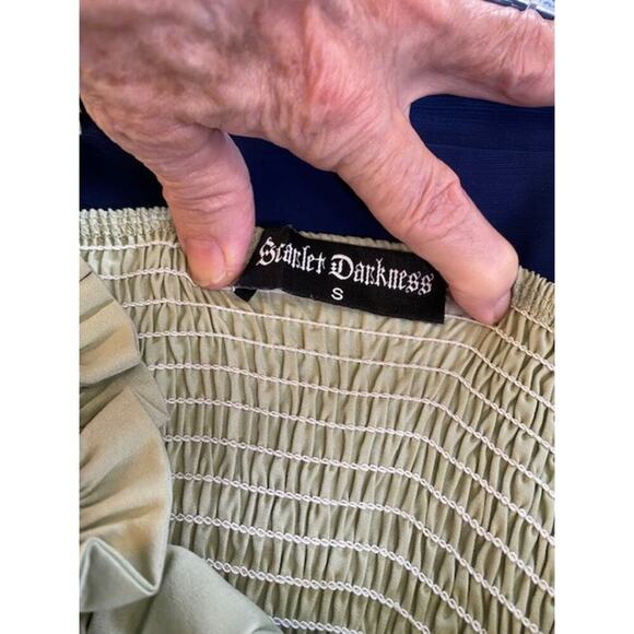 Scarlett Darkness Women's Sage Light Green Ruffle Dress Size Small - Picture 7 of 8